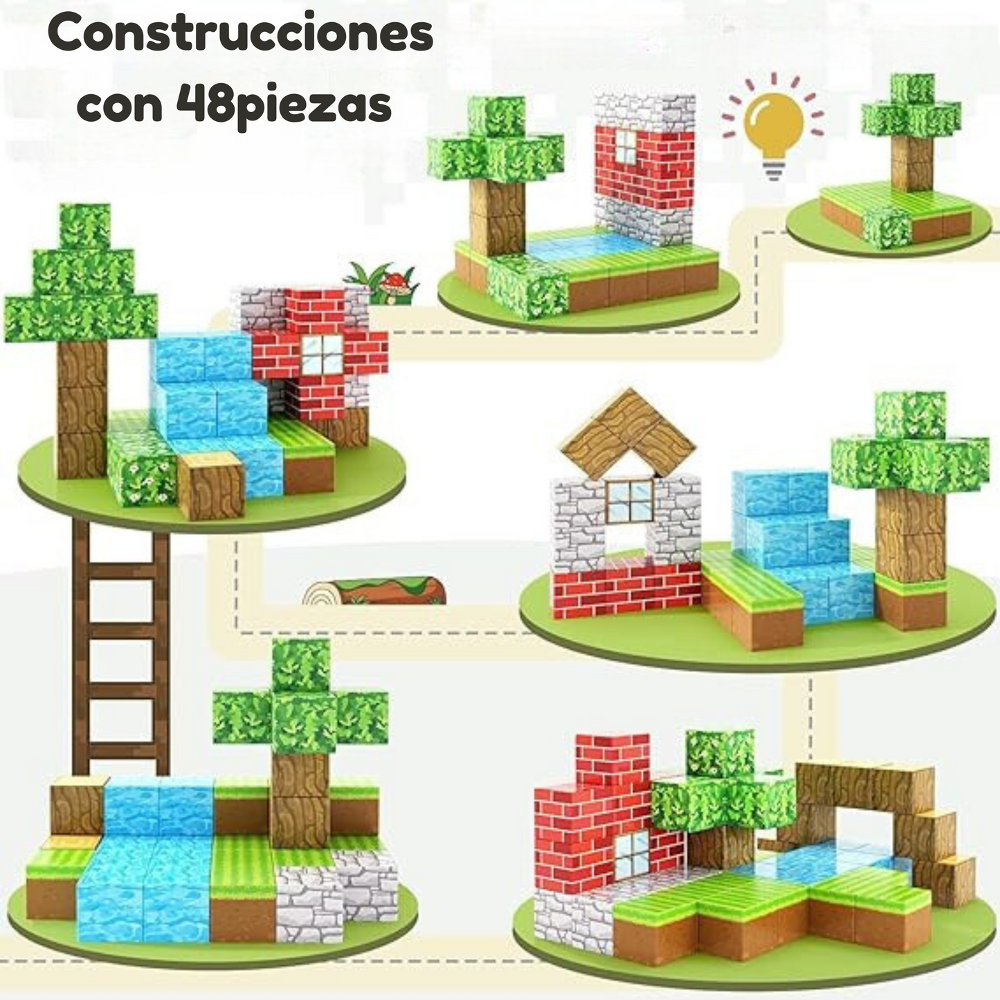 Bloques de construcción magnéticos 100 piezas